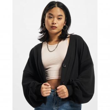 Urban Classics Women's Organic Oversized Short Terry Cardigan - Black 4XL