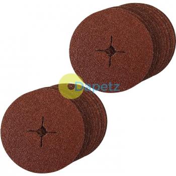 Daptez® 30unidades discos de papel de lija de lija de fibra 180x 22,23mm Mix Grit óxido de aluminio de resina