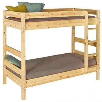 Litera convertible separable de madera maciza natural 90x190 cm