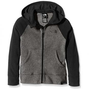 North Face B Glacier Full Zip Hoodie - Sudadera, forro polar para niño, color negro / gris, talla YXS