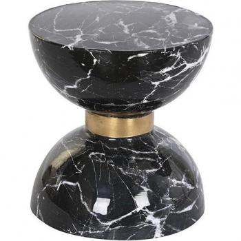 Mesita auxiliar hierro 33x33x35 simil mármol negro
