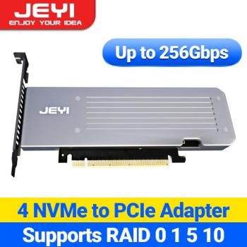 Adaptador PCIe 4.0 para 4 SSD NVMe M.2 M Key hasta 256 GB