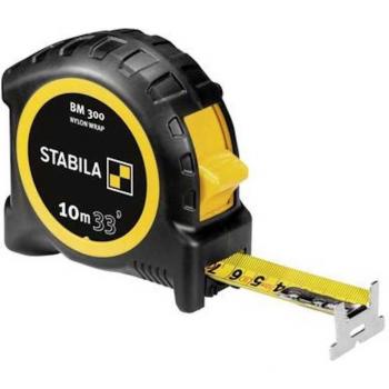 Flexómetro Stabila BM 300 de 10 m con revestimiento de nylon y ABS-PC