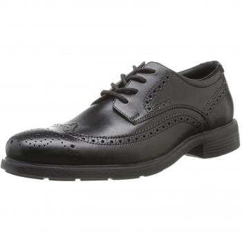 Geox U Dublin B Men's Black Leather Derby Shoes with Breathable Membrane
