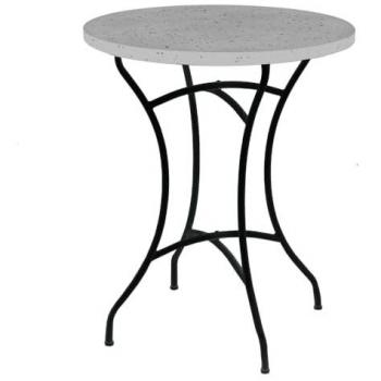 Mesa de jardín Redonda Terrazzo Negro 60 x 60 x 72 cm