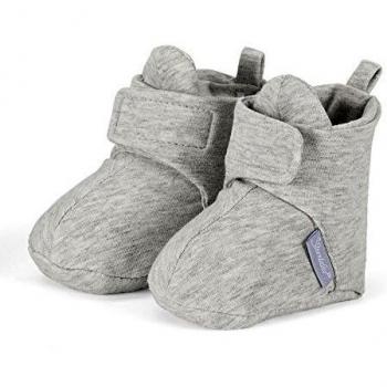 Zapatillas de Bebé Sterntaler® OCS en Plata - Calzado Flexible de Algodón Orgánico con Velcro y Forro de Jersey para Niñas