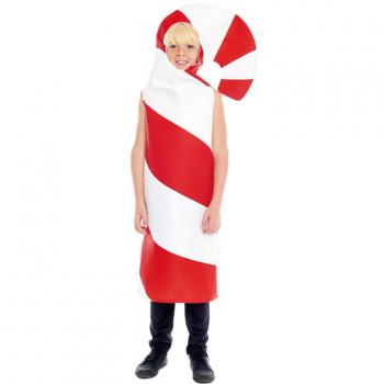 Disfraz de Bastón de Caramelo de Navidad para niños con detalles brillantes y coloridos