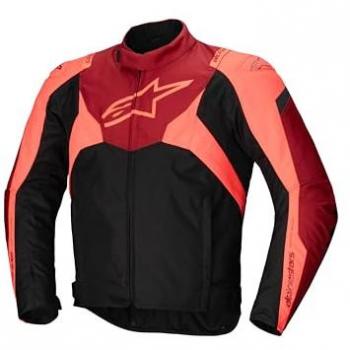 Chaqueta textil de moto Alpinestars T-Jaws V4 WP impermeable Negro Rojo Flúor (M)