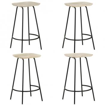 vidaXL Bar Stools 4 pcs Solid Mango Wood