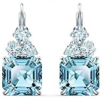Swarovski Pendientes Sparkling, turquesa, Baño de rodio