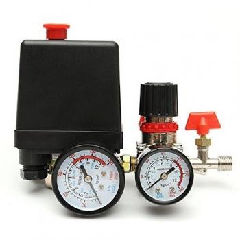 MASUNN 125Psi Compresor De Aire Válvula De Presión Interruptor De Control Manómetros De Múltiples Reguladores