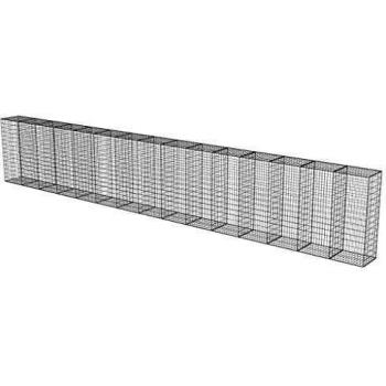 vidaXL Gabion Wall with Covers Galvanised Steel 900x50x150 cm