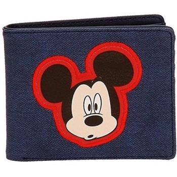 Disney Mickey Parches Cartera Azul 10,5x9x2 cms Piel Sintética