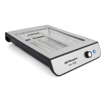 Orbegozo TO 2020 - Tostador plano, desconexión automática, bandeja recogemigas, 600 W, acero inoxidable