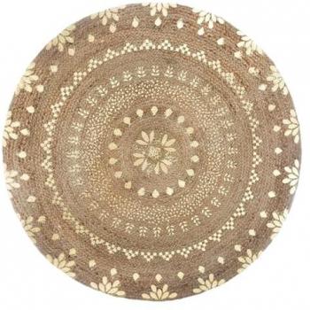 Alfombra de yute con decoraciones doradas D.115 cm x A.1 cm Scalpers Home