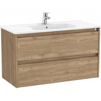 Mueble de baño Roca Tenet con 2 cajones, color Nogal, medidas 985 x 460 x 565 mm