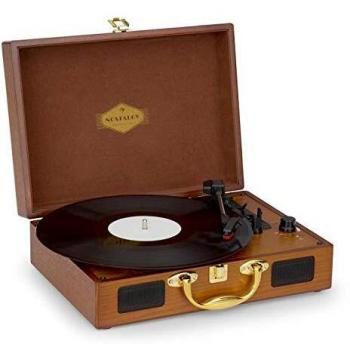 Tocadiscos Retro Auna Peggy Sue LP USB AUX Madera/Dorado