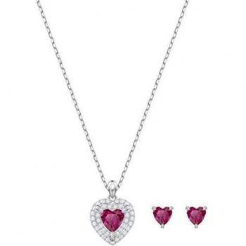 Swarovski Conjunto One, Rojo, Baño de Rodio
