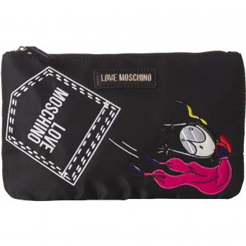 Love Moschino - Bolso de mano con logo para mujer con correa, Negro