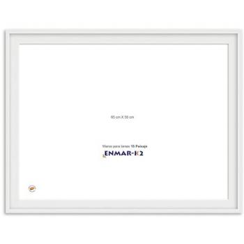 Marco Caja Americana Blanca para Lienzo 15 Paisaje Sin Cristal Ni Trasera 65cm X 50cm