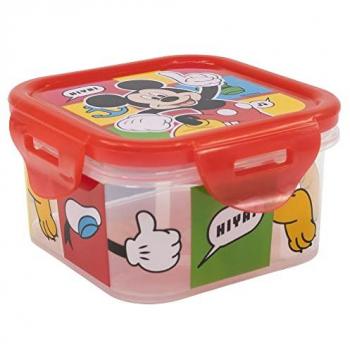 Recipiente Hermético Cuadrado de Plástico 290ml Mickey Mouse