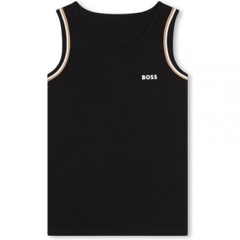 BOSS Kidswear - Camiseta de niña sin mangas con ribetes a contraste