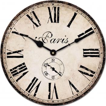 Nikky Home redondas reloj de pared PARIS Tour S konservierungs el 1887 de Francia retro estilo de Vintage Handgemachte 30 cm de madera decorativa