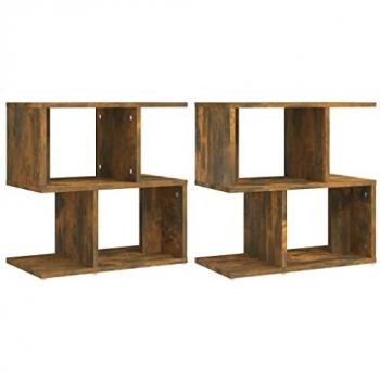 Mesitas de noche 2 uds contrachapada roble ahumado 50x30x51,5cm