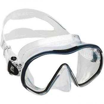 Máscara de buceo Cressi F Dual transparente-negro con diseño hipoalergénico, doble lente, ajuste fácil y cómodo, campo de visión amplio y hebillas ajustables