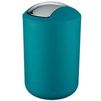 Papelera de baño con tapa basculante Brasil - Turquesa - 6,5L - Plástico PET