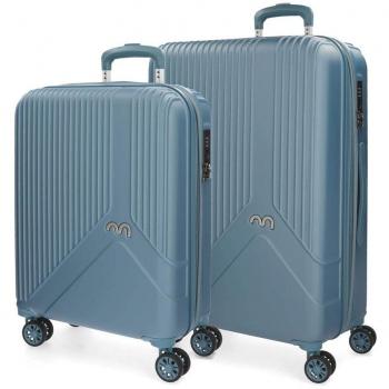 Movom Trendy Juego de maletas Azul 55/66 cms Rígida ABS Cierre TSA 110L 4 ruedas dobles Equipaje de Mano