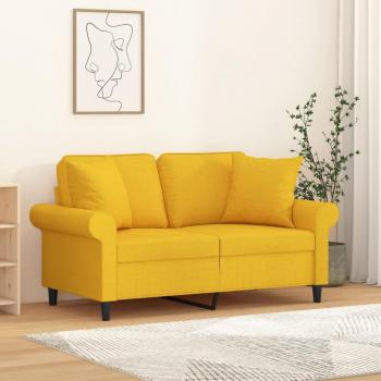 Almohadas Decorativas Día y Noche 2 Unidades Tela Amarillo Claro 40x40 cm