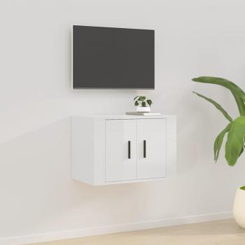 Mueble para TV de pared blanco brillante 57x34,5x40 cm