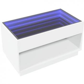 Mesa de centro con Infinity LED blanco 90x50x50 cm, mesita de Centro, Mesa Auxiliar, Mesa de salón, mesita, mesita de sofá, mesita Decorativa