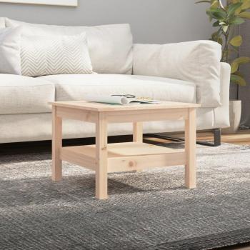 Mesa de centro de madera maciza de pino 55x55x40 cm en color natural, blanco y gris, ideal para salón o comedor, también conocida como mesita auxiliar o mesa de café