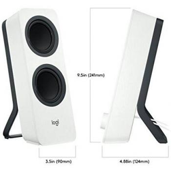 Logitech Z207 Sistema de Altavoce Bluetooth para PC, Sonido Estéreo, 10W de Pico, Entrada Audio 3.5 mm, Toma Auriculares, Multidispositivos, Enchufe EU, Ordenador/TV/Smartphone/Tablet, Blanco