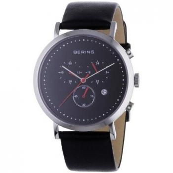 BERING Men's Analogue Quartz Watch with Leather Strap 10540-402