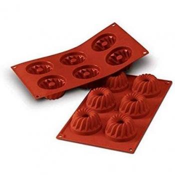 Molde de silicona para Gugelhopf Silikomart SF058 con 6 cavidades