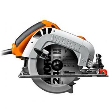 Sierra circular 160mm, 1.200W Worx | WX425 | Sistema patentado BEVELTRAC, ajuste bisel 45º, guía láser, sistema de extracción de polvo