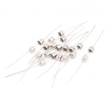 sourcing map Fusibles de tubo de vidrio emplomado axial de tapa doble 5 x 20 mm 250 V 3A de acción rápida 10 piezas