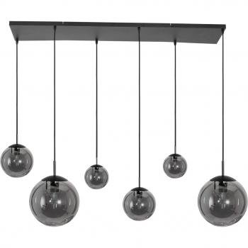 Lámpara colgante Bollique de Steinhauer, 6 luces, LED, color negro, material metal