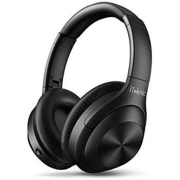 iTeknic Auriculares de Diadema Bluetooth 5.0 Inalámbrico Reducción el Ruido con Micrófono 15 Hrs Reproducción de Música Ligera para Hogar Viajar