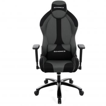 SONGMICS Silla racing ergonómica Silla de videojuegos con respaldo alto Silla de oficina ajustable con Reposacabezas Soporte lumbar Apoyabrazos 3D RCG16GY