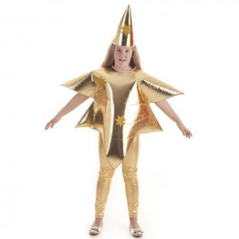 Disfraz de Estrella de Navidad color Oro para niños