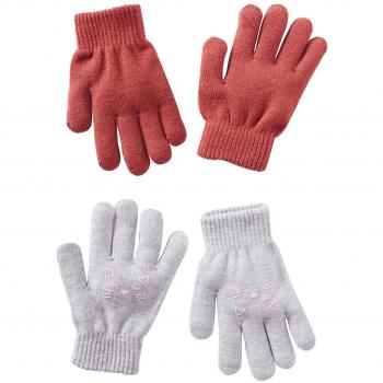 VERTBAUDET Lote de 2 pares de guantes de talla única, para niña Rosa oscuro bicolor/multicolor UNICA