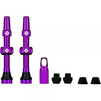 Válvulas Tubeless Muc-Off V2 de Aluminio 44 mm Moradas (Pares)