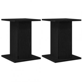 vidaXL Speaker Stands - Black Oak Finish, Engineered Wood, 2 Piece Set, 30x30x40 cm