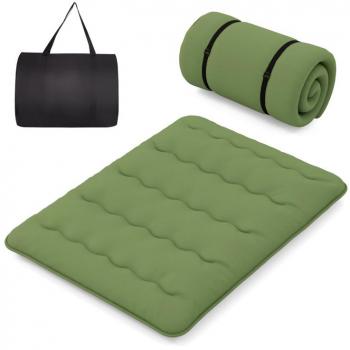 Green Queen Futon Mattress with Washable Cover and Carrying Bag