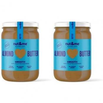 Crema de almendras sin azúcares añadidos 660 gramos nut&me | Dieta Keto | Cremosa | Sin gluten | Sin aditivos | Vegano | Sabroso y cremoso | Sin aceite de palma | Pack 2x330 gramos