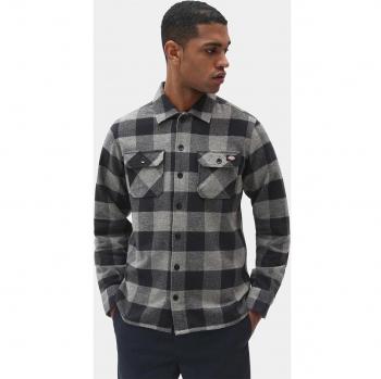 Dickies Sacramento Classic Flannel Men's Shirt Grey Melange Long Sleeve